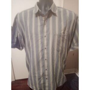 Kuhl Shirt Mens 2XL Gray Strip Short Sleeve Button Up Suncel Cowboy Western Work